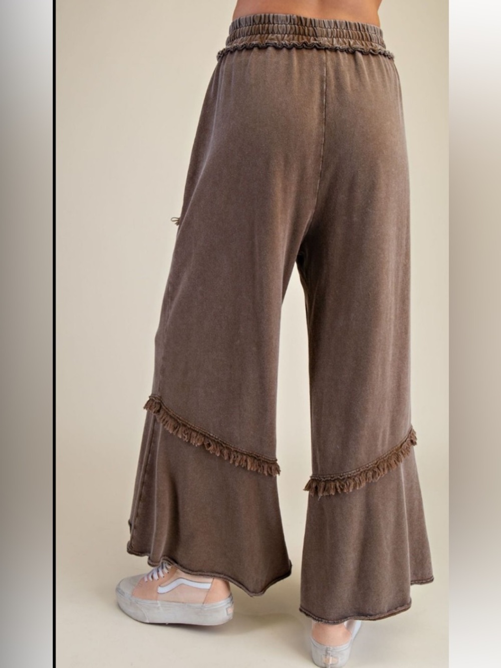 389 small - 3X EASEL WIDE LEG WASHED TERRY PANTS - Picture 2 of 4
